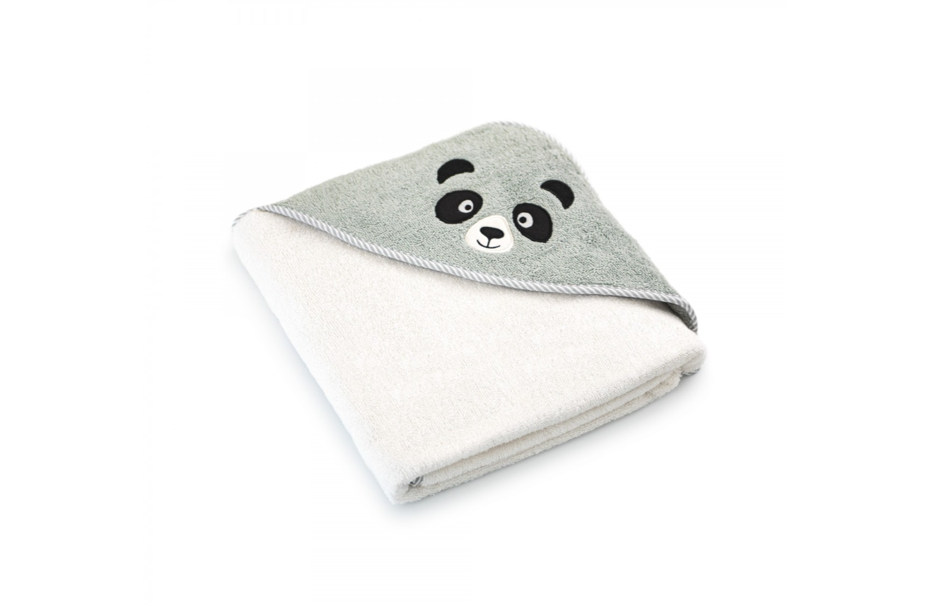 Vaikiškas rankšluostis "Panda" su gobtuvu. Dydis 90x90.
