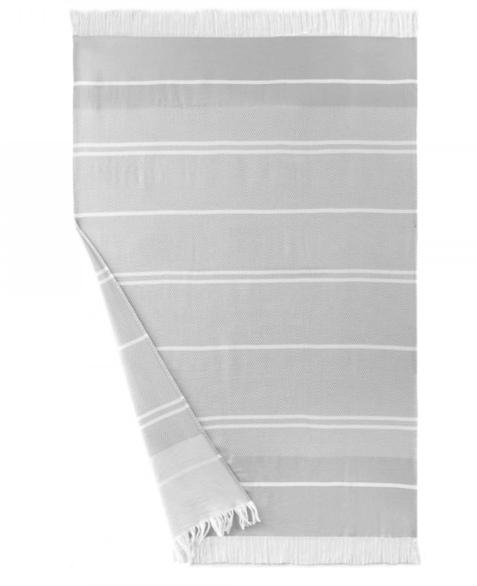 Fouta rankšluostis SAN DIEGO baltas/šviesiai pilkas 100x160