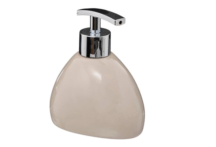 Pilkos spalvos muilo dozatorius