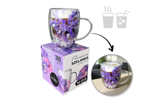 Termostiklas su gėlėmis viduje 300ml (SZK:166).