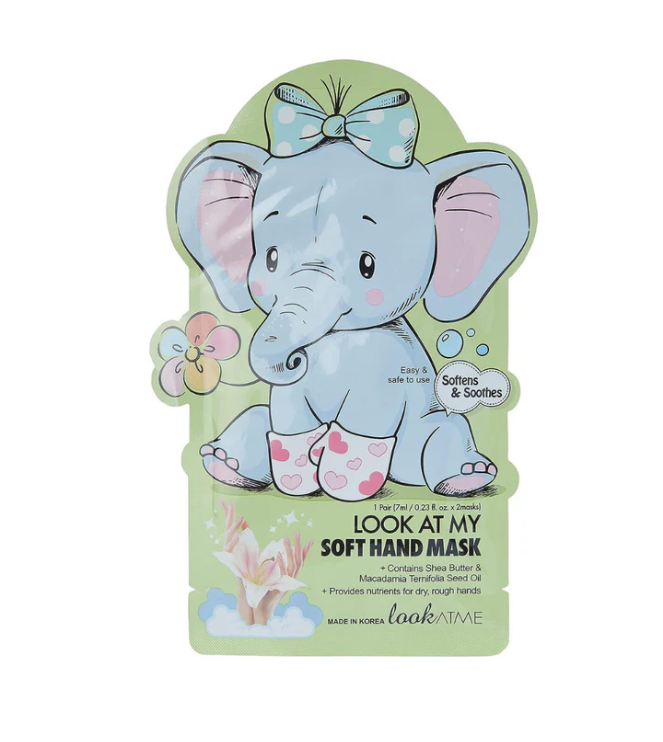 „Look At Me Look At My Soft Hand Mask“ rankų kaukė „Dramblys“ (1 pora)