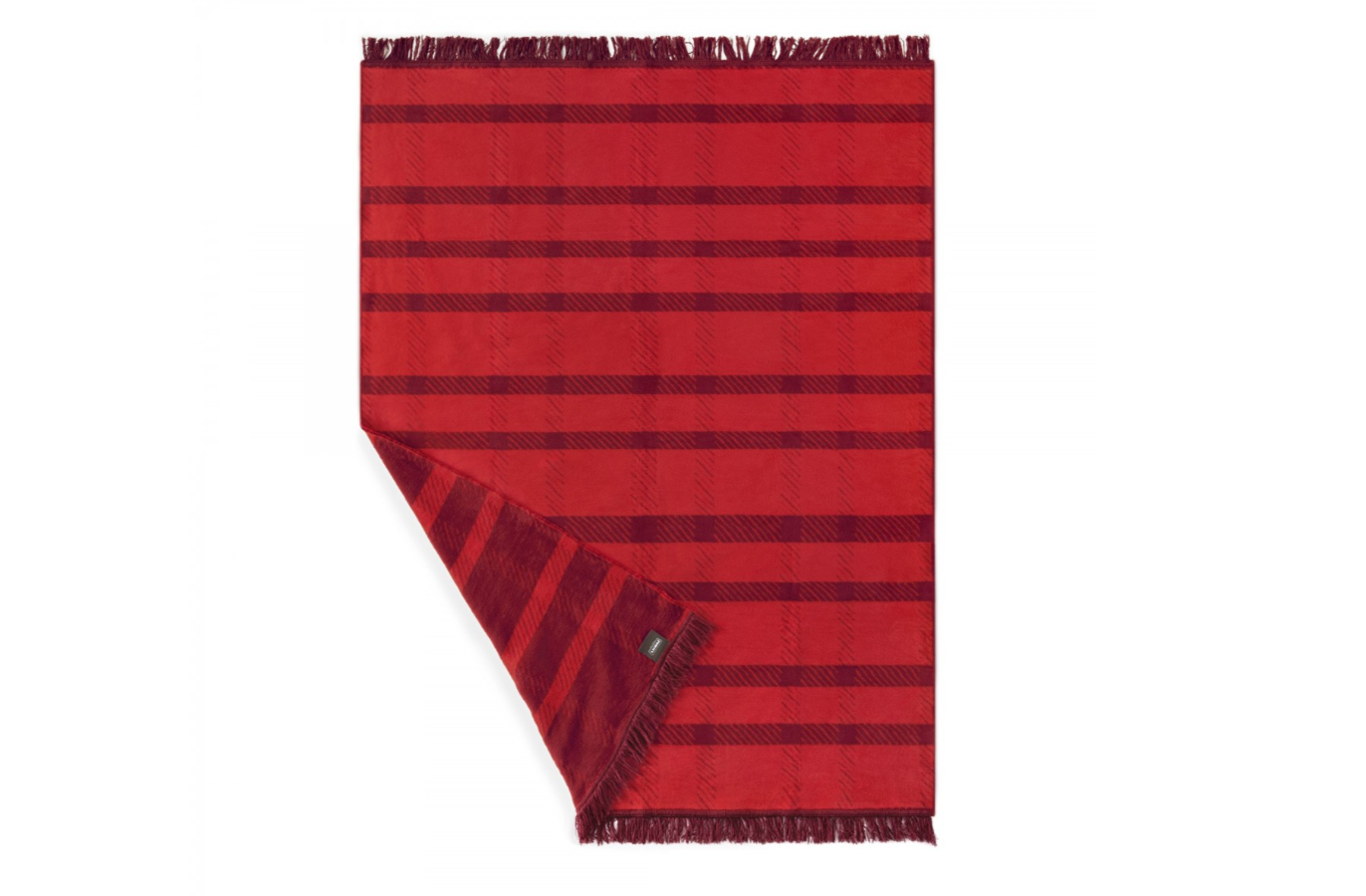 Aukštos kokybės medvilnės antklodė. Raudona, languota. Dydis 150x200.