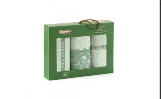 Rankšluosčių rinkinys "Green Tea. Žalios spalvos, 3 vnt, dydis 50x70.