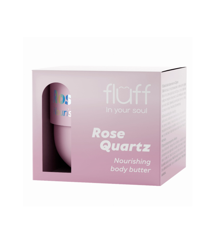 FLUFF - su rožinio kvarco ekstraktu kūno sviestas "ROSE QUARTZ" 150ml.