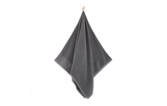 Vonios rankšluostis "Simple" kolekcijos, tamsiai pilkos spalvos. Dydis 50x90.