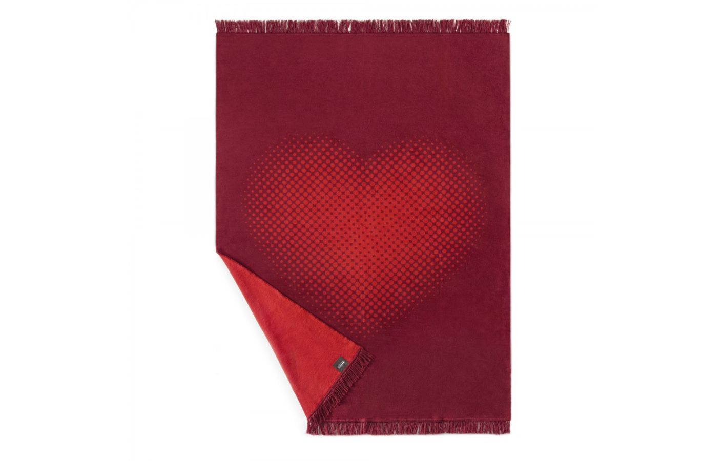 Aukštos kokybės medvilnės antklodė. Raudona, su širdele. Dydis 150x200.