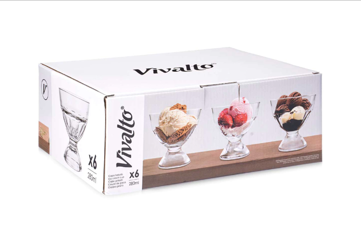 Stiklinis ledų puodelis