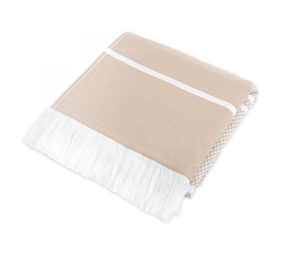 Fouta rankšluostis SAN DIEGO baltas/smėlio 100x160