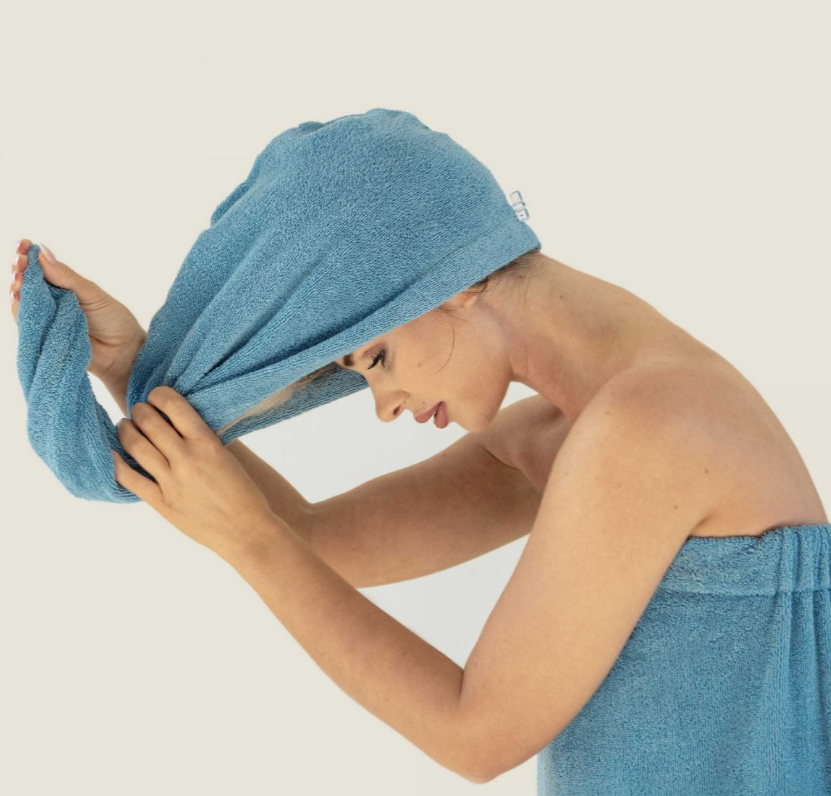 SAUNA turbanas mėlynas 70x31