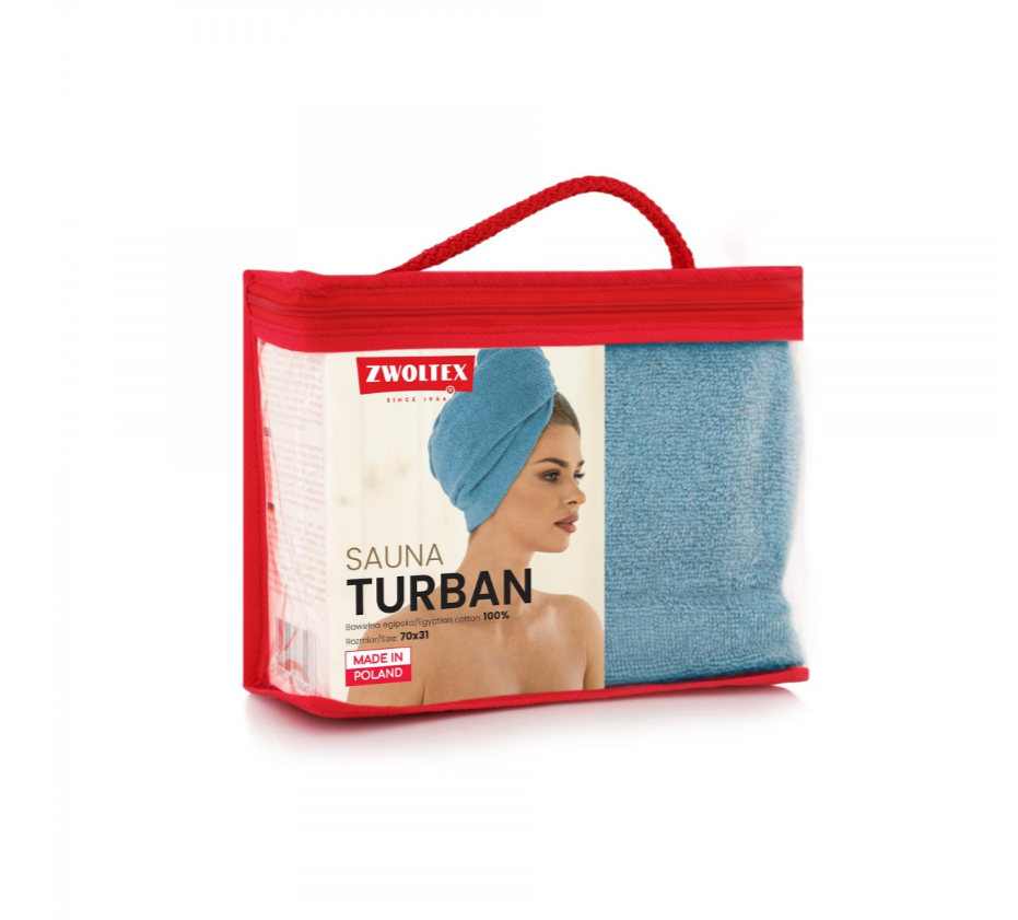 SAUNA turbanas mėlynas 70x31