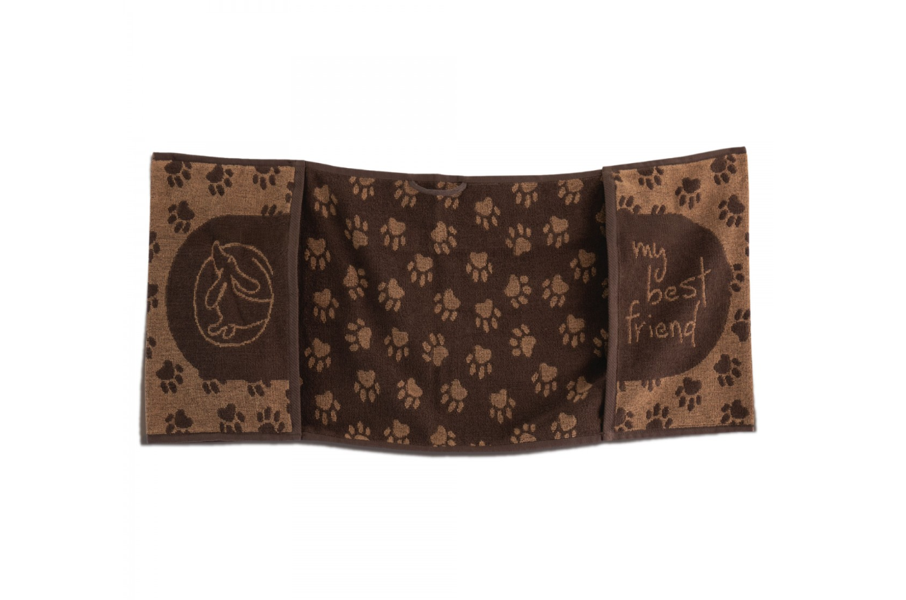 BEST FRIEND naminių gyvūnėlių rankšluostis, rudas. Dydis 30x80.