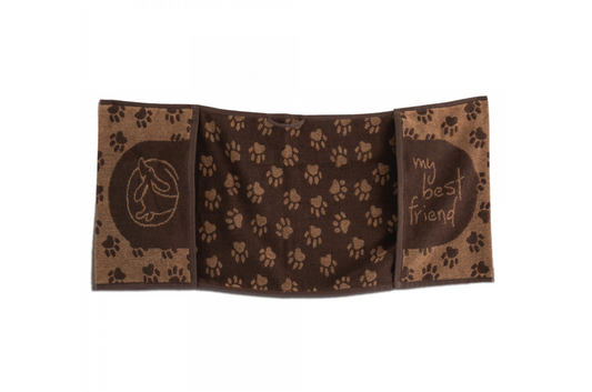 BEST FRIEND naminių gyvūnėlių rankšluostis, rudas. Dydis 30x80.