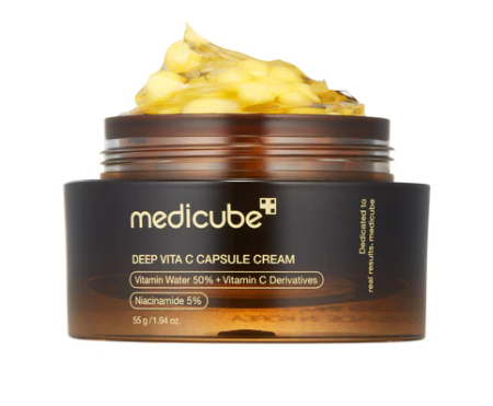 Medicube Deep Vita C Capsule Cream – Šviesinamasis veido kremas su vitaminų kapsulėmis 55g