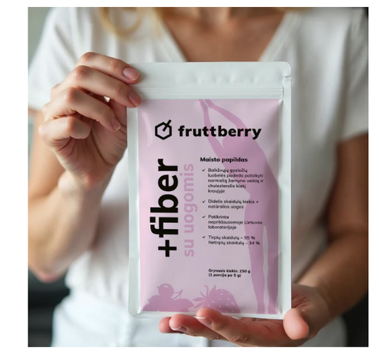 Skaidulos su uogomis - FRUTTBERRY. Grynasis kiekis 250gr.