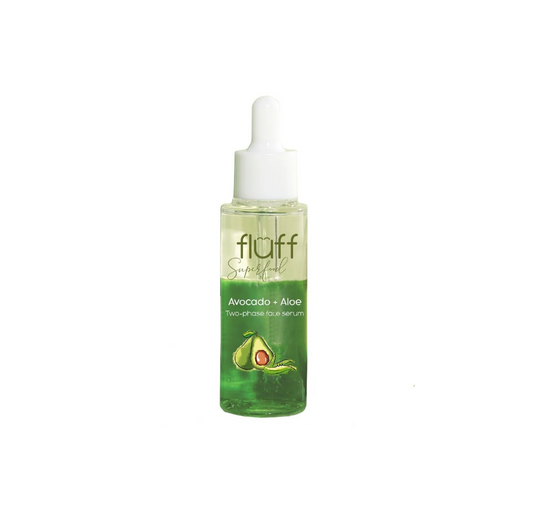Dvifazis veido serumas „Fluff Booster“ su alaviju ir avokadu, 40 ml.