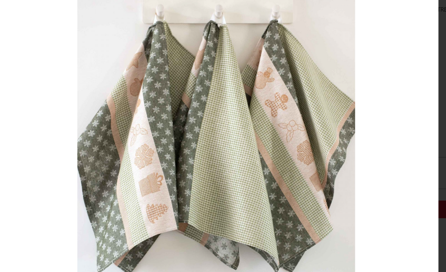 Žavus virtuvinių rankšluosčių rinkinys "Ciastek". Žalios spalvos. 3vnt, dydis 50x70.