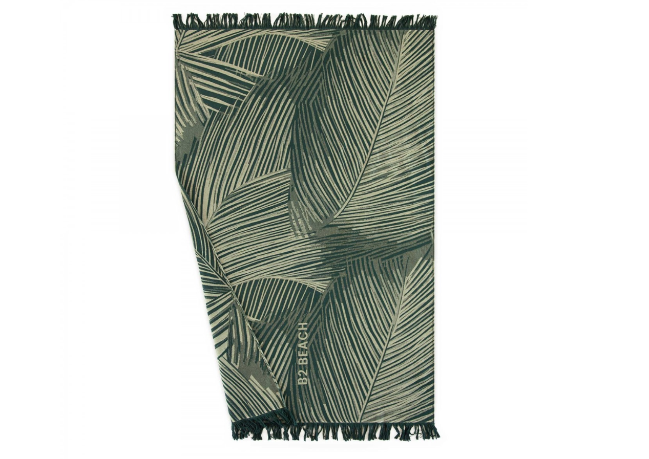 Rankšluostis "Palmės", žalios spalvos. Dydis 100x160.